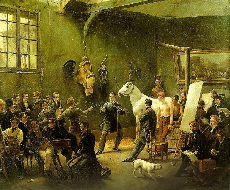 Horace Vernet l' atelier du peintre Sweden oil painting art
